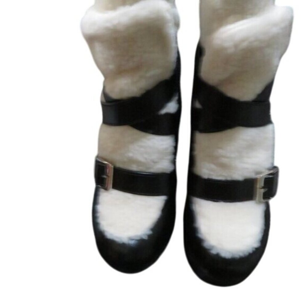 Dolls Kill Black and White Heeled Boots - Picture 4 of 15